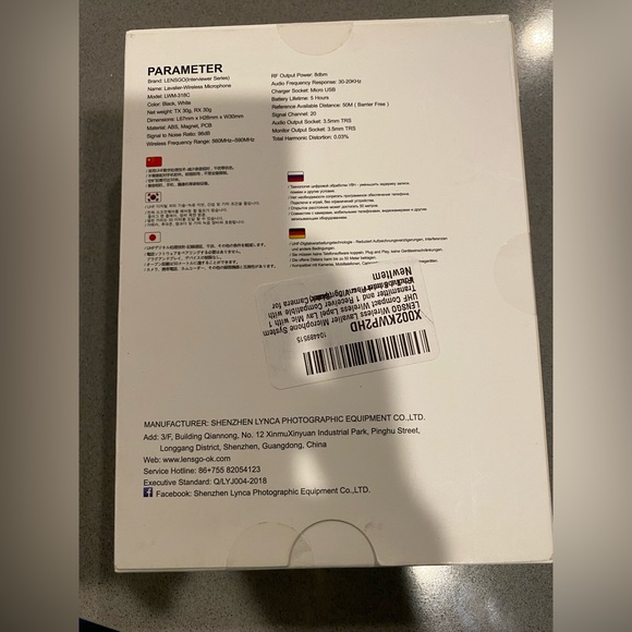 LESNGO 318C Wireless Lavalier Microphone, 20 UHF Channel Lapel Lav Mic Black - Picture 9 of 10